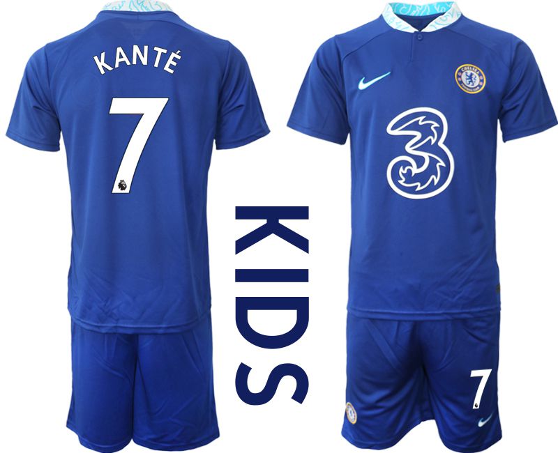Youth 2022-2023 Club Chelsea FC home blue #7 Soccer Jersey->customized soccer jersey->Custom Jersey